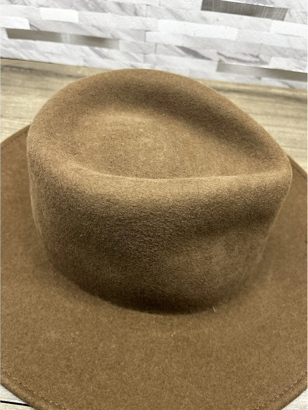 Men's Stetson Mountain Sky Crushable 100% Wool Felt Aussie Hat Brown Size Medium
